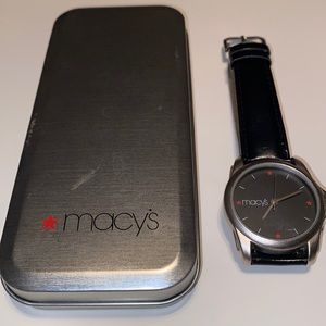 Watch (Macy’s) w/ black leather band